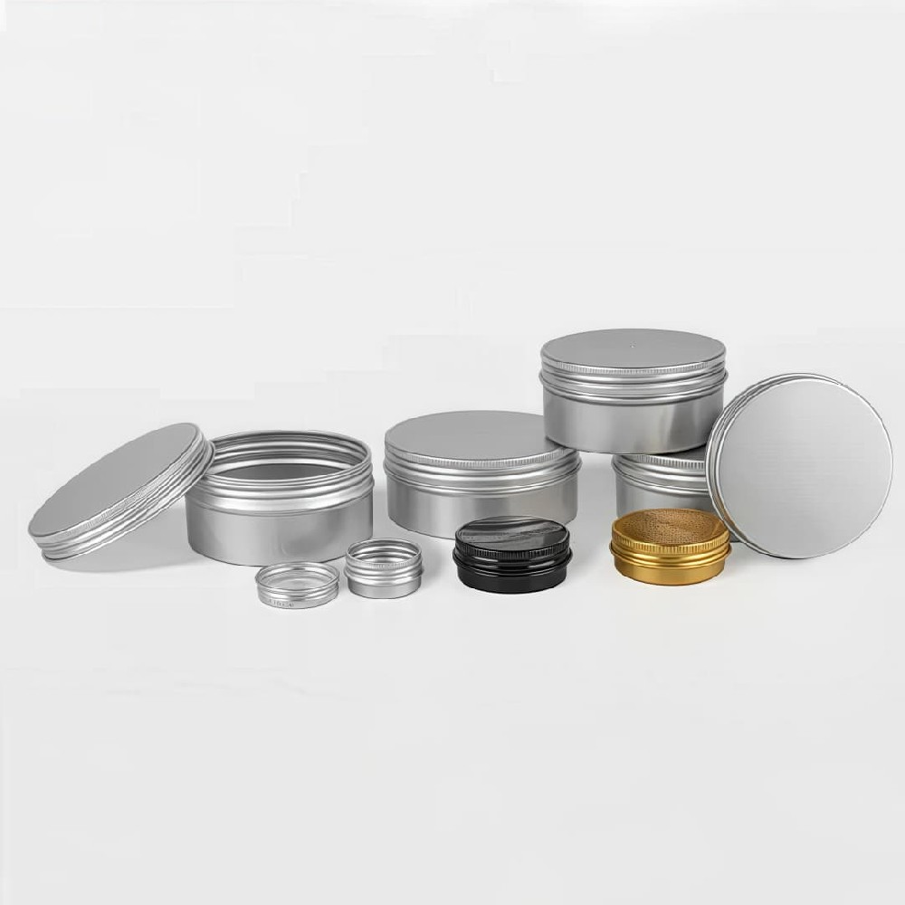 Aluminum Cosmetic Jars Containers Empty Storage Pots 5g 10g 20g 1oz 2oz 4oz 30g 60g 120g Cream Metal Tin Can