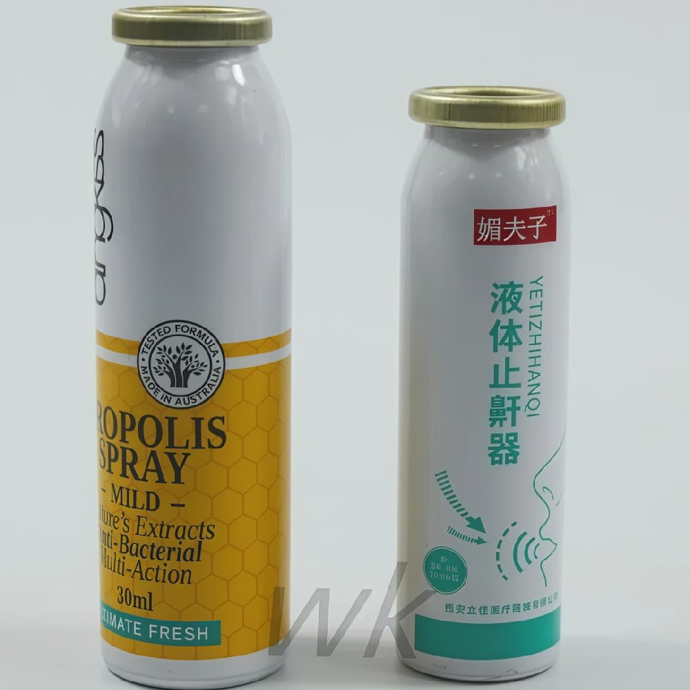 Wholesale Snap-On 20ml 30ml Empty Aluminum Oral Spray Bottles for Throat Cleaner Mist Packaging
