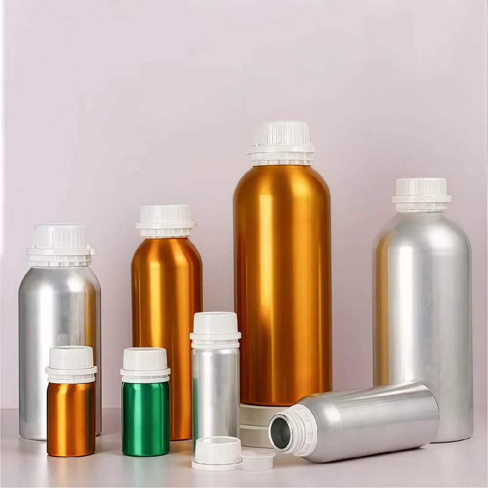 Wholesale 50ml to 1000ml Essential Oil Aluminum Bottles with High-Quality Tamper-Proof Lid Cap