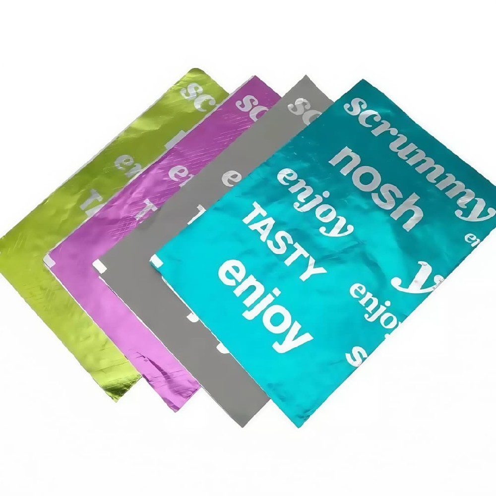 Customized Printed Burger Wrapping Paper with Honeycomb Aluminum Foil for Beef and Sandwich Packaging