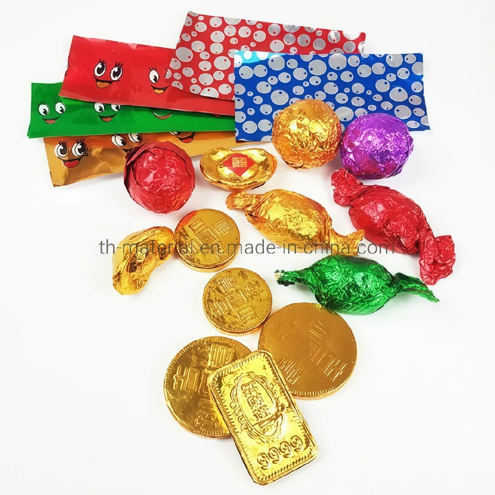 Embossed Gold Aluminum Foil for Chocolate Candy Packaging and Food Wrapping