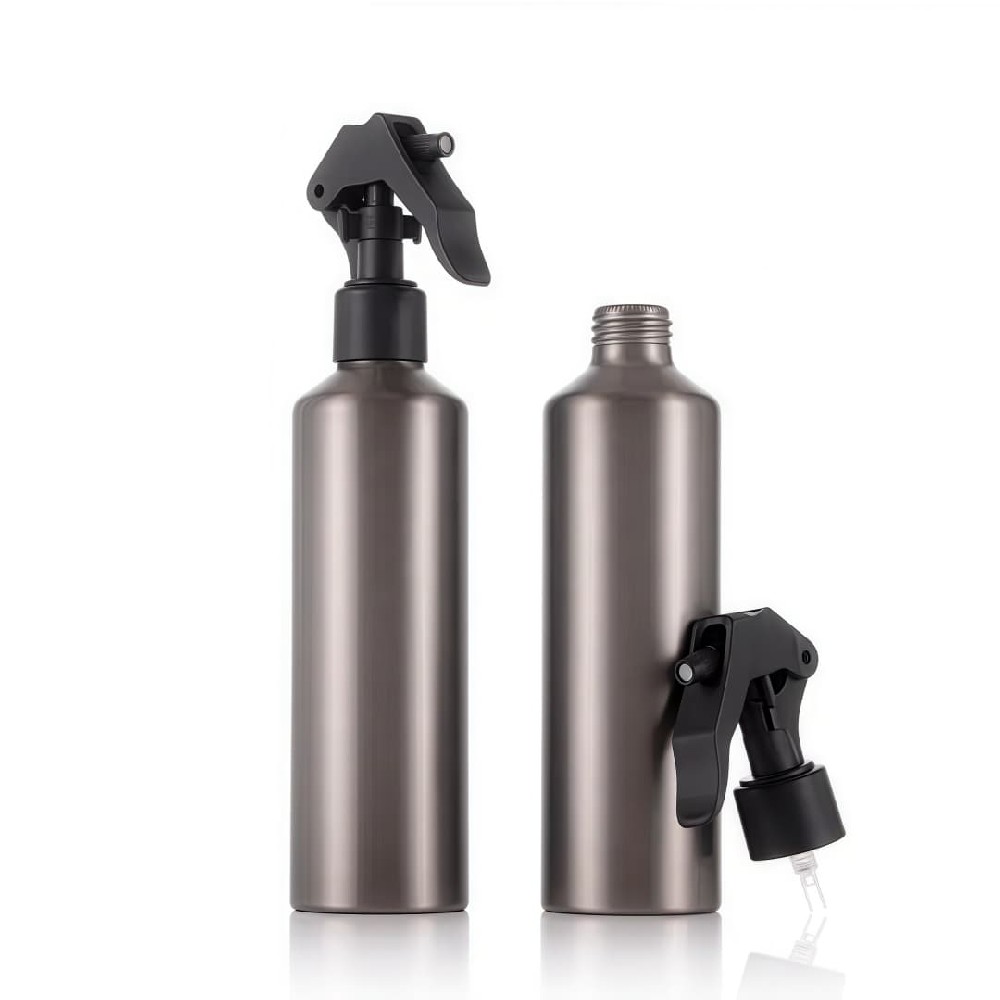 Matte Black, Silver, Gold Aluminum Bottles with Pumps or Caps for Shampoo, Lotion, and Detergent Packaging (100ml-650ml)